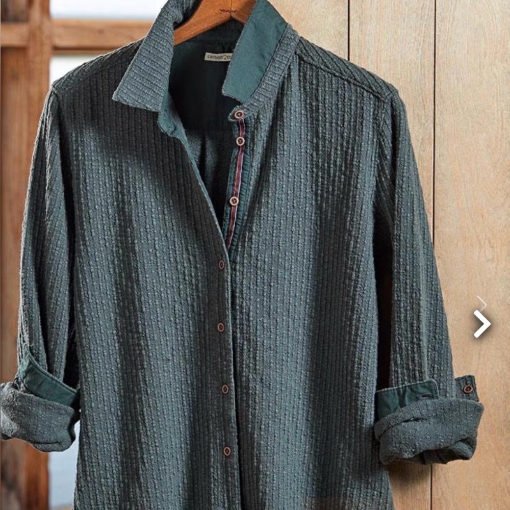 Creekside Knit Button Down Shirt Eucalyptus